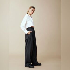 REFORMATION Mason Pant - Black/White Stripe
